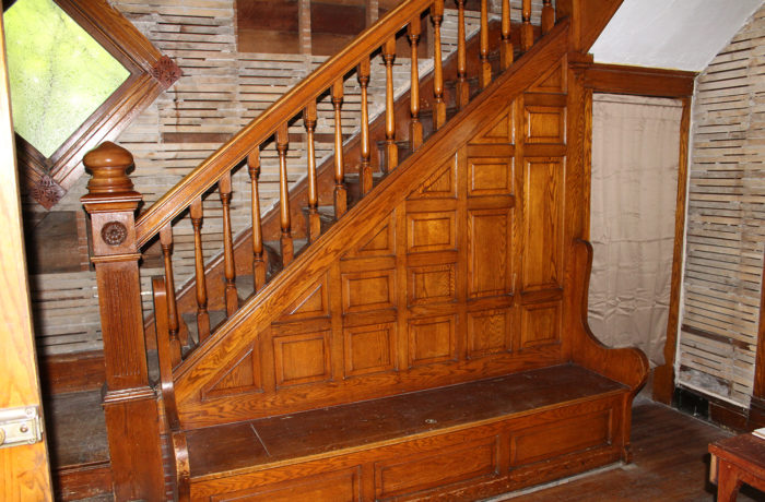Golden Oak Staircase, Mathews Home-Now Imagine the Room Restored to Its Former Elegance!